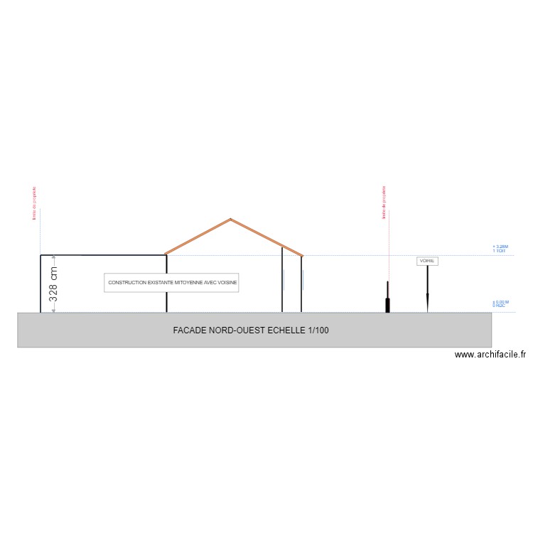 facade nord ouest 1. Plan de 0 pièce et 0 m2