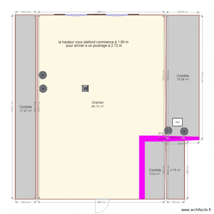 plan coté du sol. Plan de 0 pièce et 0 m2