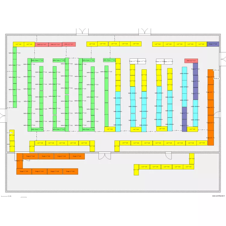 Grand gymnase neufgrange modif  avec nlle tables chs. Plan de 