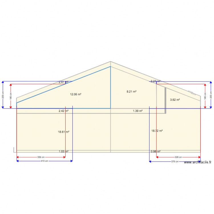 toit à 2700. Plan de 0 pièce et 0 m2