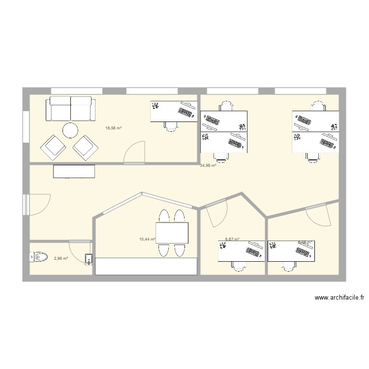 INVISTY Test. Plan de 6 pièces et 78 m2