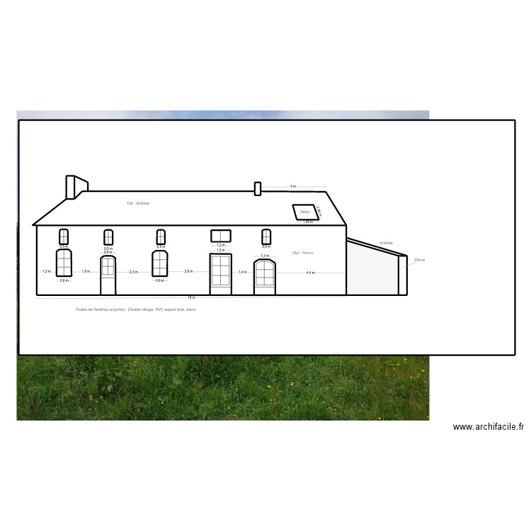 facade sud est avant. Plan de 0 pièce et 0 m2
