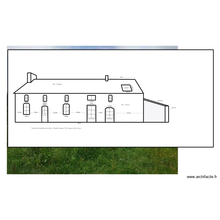 facade sud est avant. Plan de facade sud est avant. Plan de