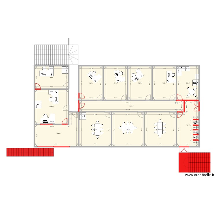 admin I etage. Plan de 13 pièces et 272 m2