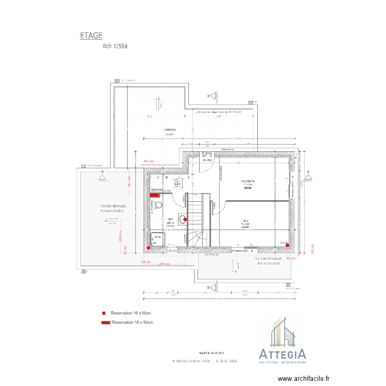 Plan réservation R+1 Benard David. Plan de 0 pièce et 0 m2