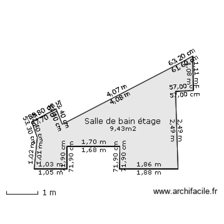 salle de bain étage RAY. Plan de salle de bain étage RAY. Plan de