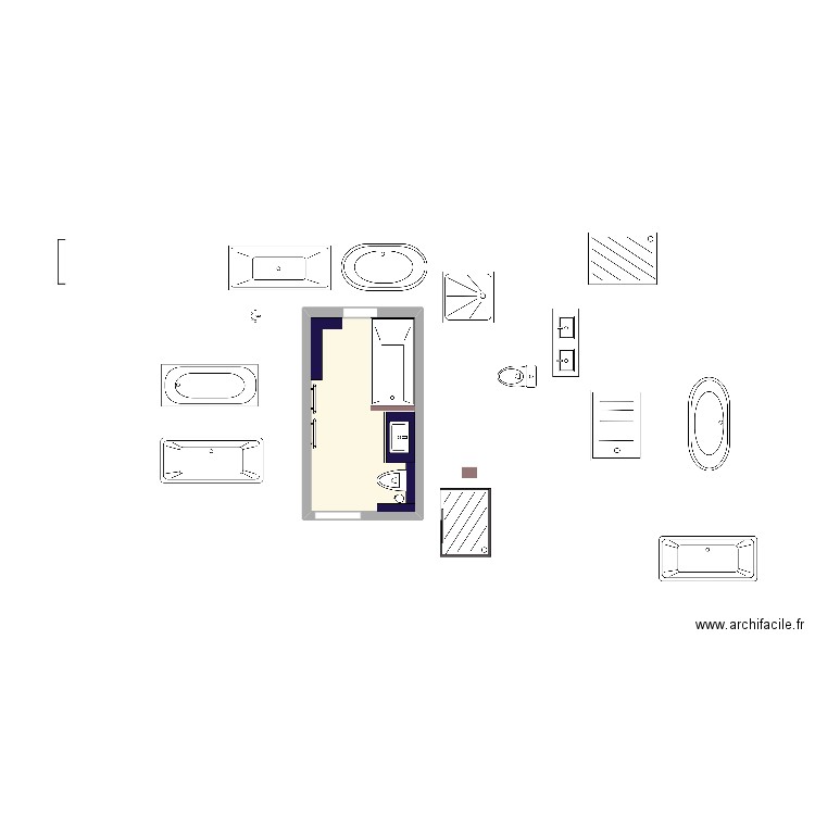 Salle de bain test. Plan de 0 pièce et 0 m2