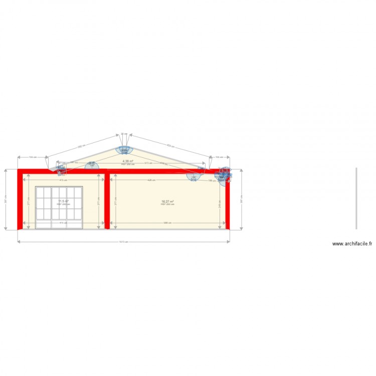 facade w extension V1. Plan de 0 pièce et 0 m2