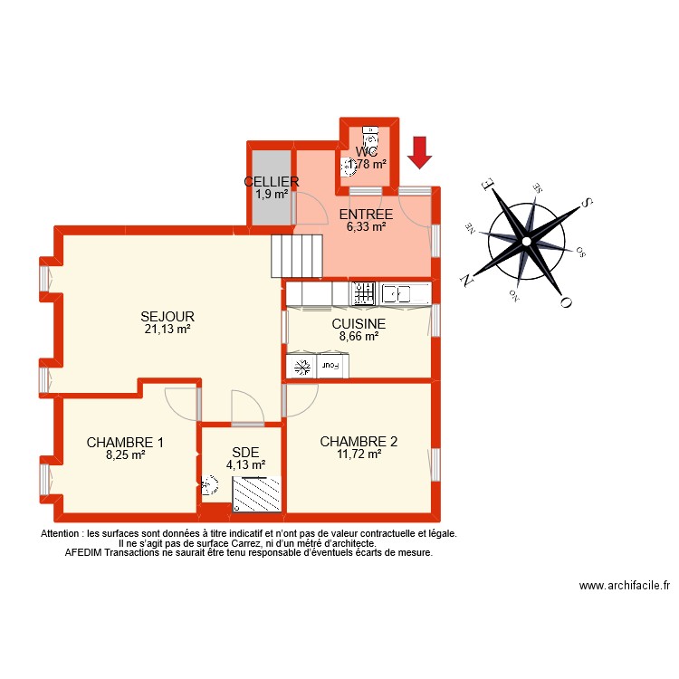 BI 5064 . Plan de 12 pièces et 69 m2