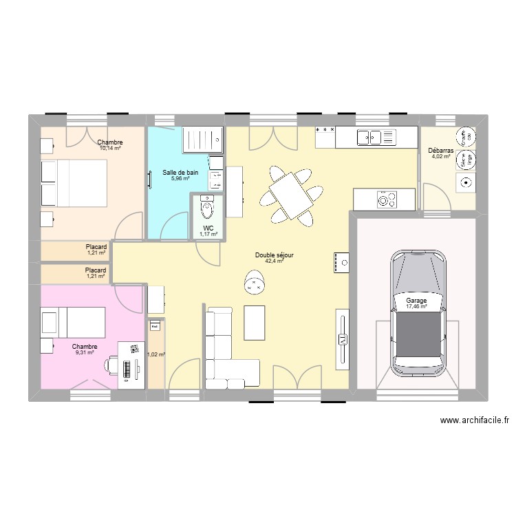 MAISON1. Plan de 10 pièces et 94 m2