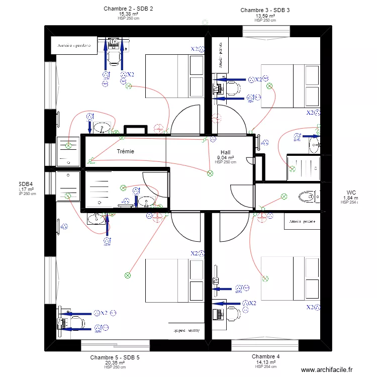 PALN LAMY RENOVATION V2 Electricien sans meubles. Plan de PALN LAMY RENOVATION V2 Electricien sans meubles. Plan de