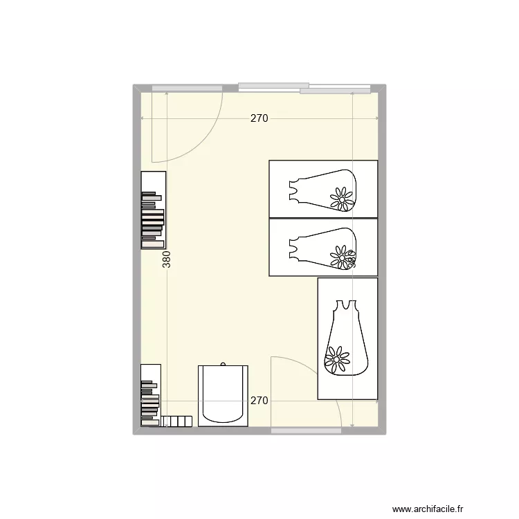 Chambre enfants. Plan de 