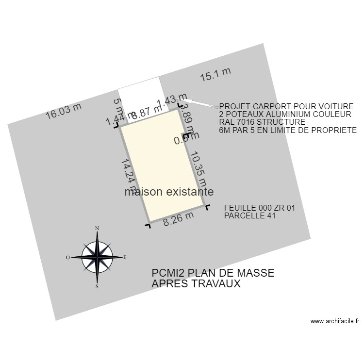 DOUET carport DP2. Plan de 0 pièce et 0 m2