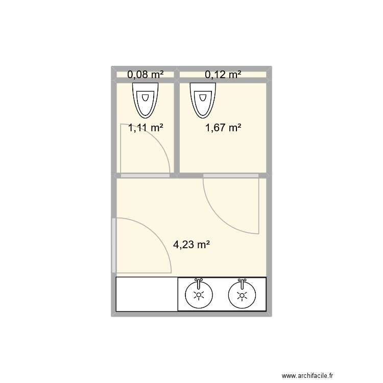 wc accueil laborde saubusse. Plan de 5 pièces et 7 m2
