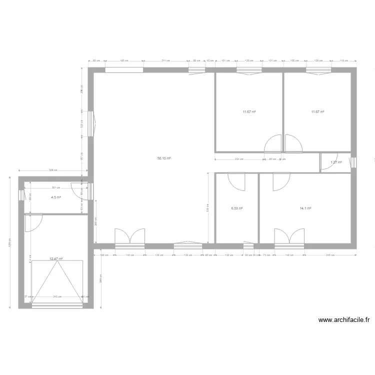 Maison avec portes. Plan de 