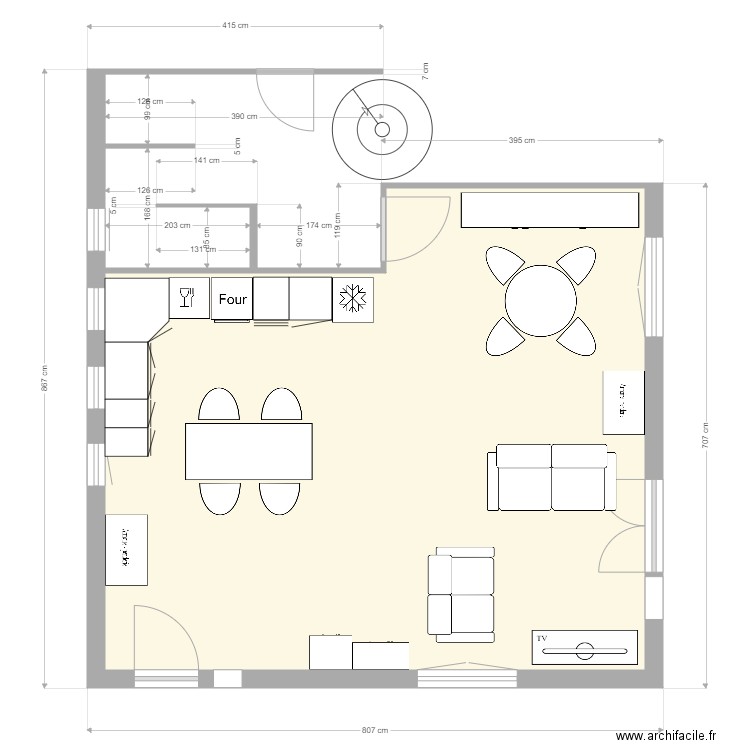 salon cuisine c5. Plan de 0 pièce et 0 m2