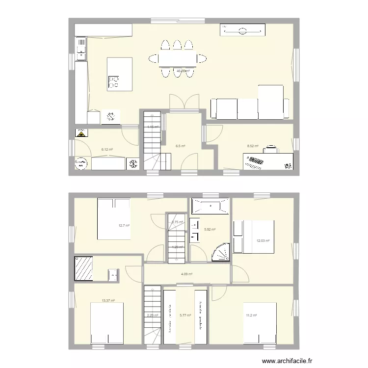 Maison v4 1100x750 Comble. Plan de 