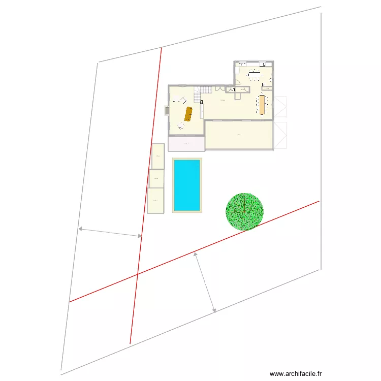 muscadelle RDC avec terrasse et piscine terrain4. Plan de muscadelle RDC avec terrasse et piscine terrain4. Plan de