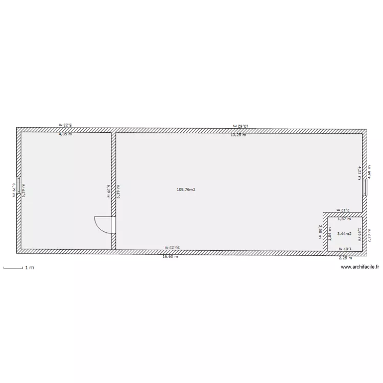 Chambre de Justine. Plan de 