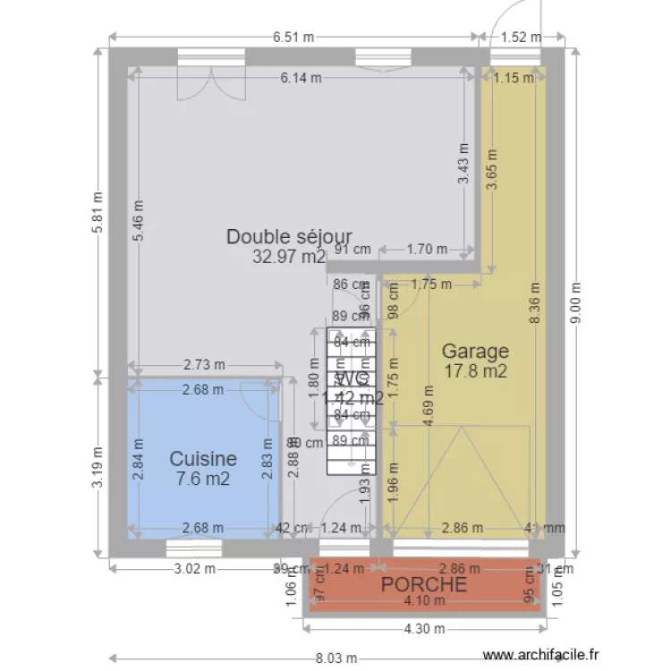 CHAILLY RDC 8mX9m. Plan de 