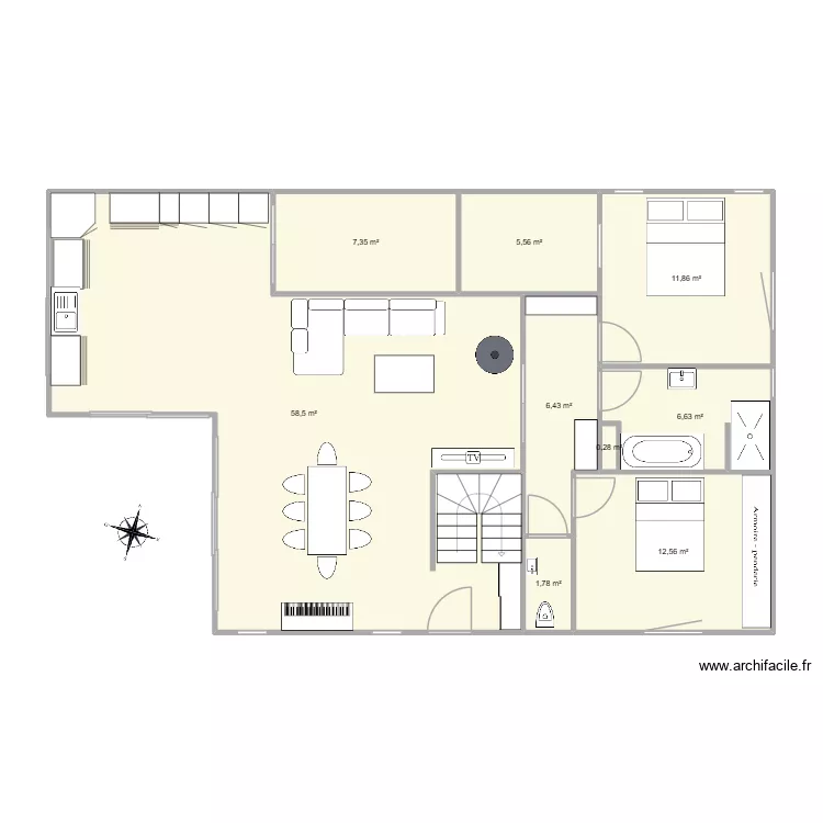 etude n2. Plan de 9  et 111 m²