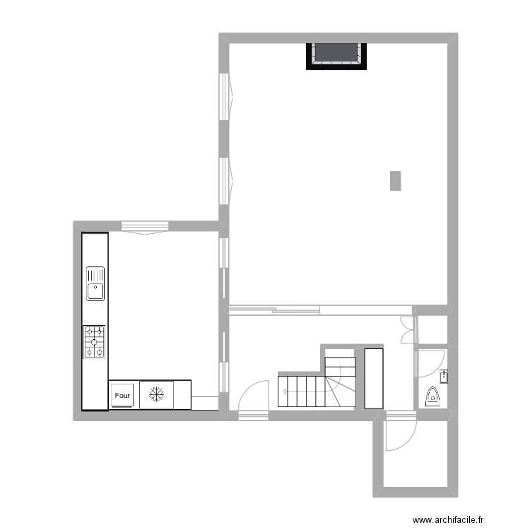 Plan_victor_hugo_RDC. Plan de 6 pièces et 63 m2