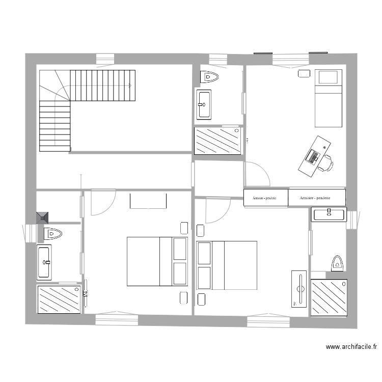 1er etage suite 2. Plan de 0 pièce et 0 m2
