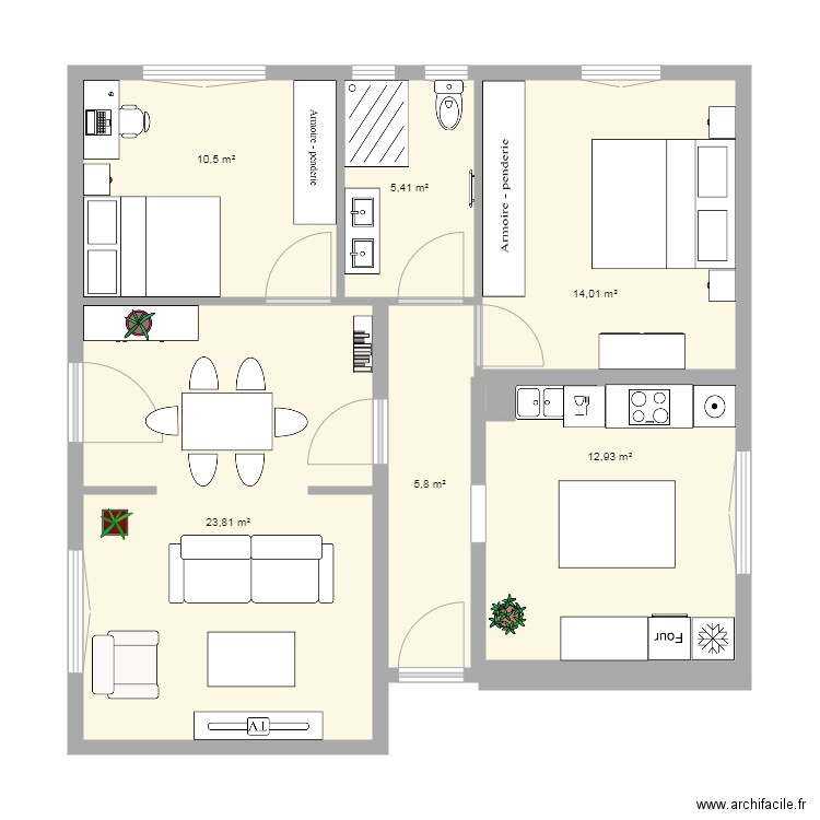 F3 rénové 85 av d Alsace. Plan de 0 pièce et 0 m2