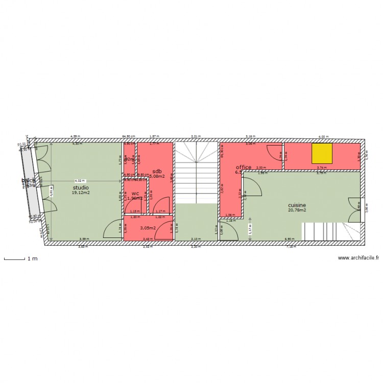 1er 21actuel. Plan de 0 pièce et 0 m2