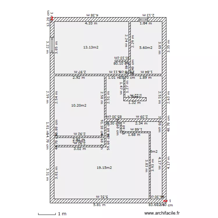 Vaugrenier &eacute;tage. Plan de 