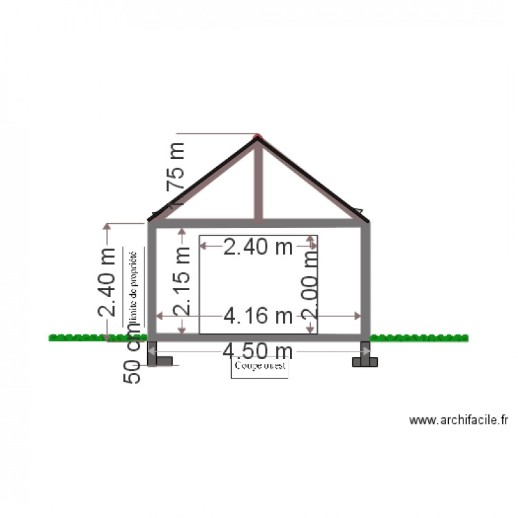 Coupe Ouest 1. Plan de 0 pièce et 0 m2