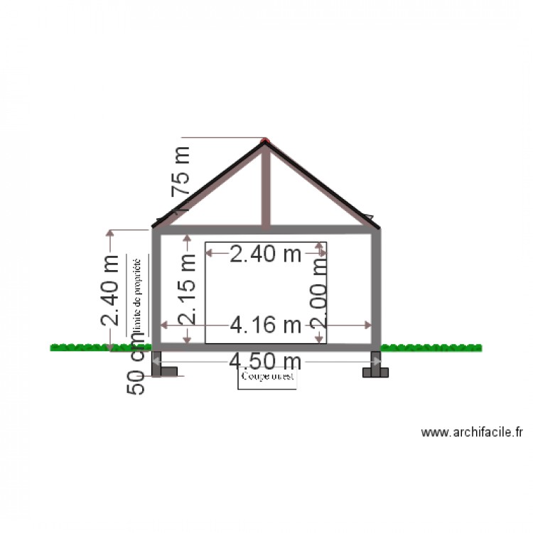 Coupe Ouest 1. Plan de 0 pièce et 0 m2