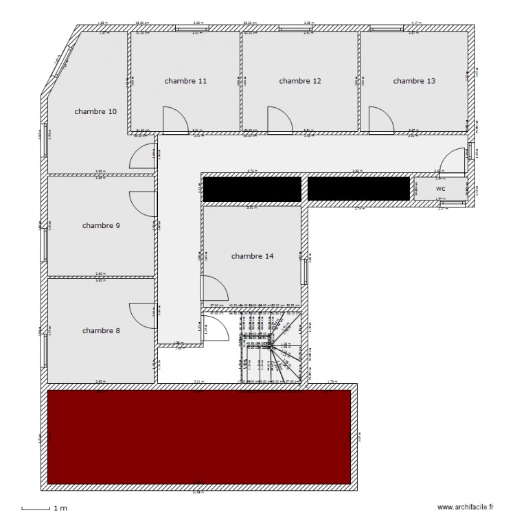 2eme etagehotel apres travaux. Plan de 0 pièce et 0 m2