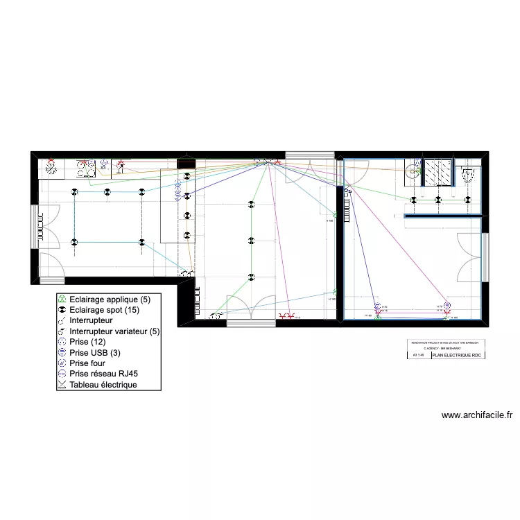 barbizon projet &eacute;lectrique rdc. Plan de 