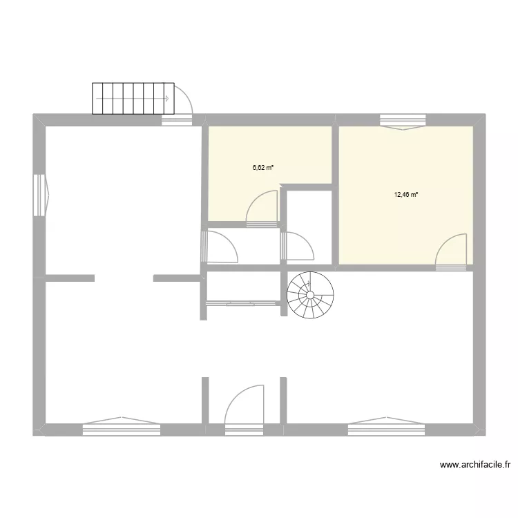 maison ha. Plan de 2  et 19 m²