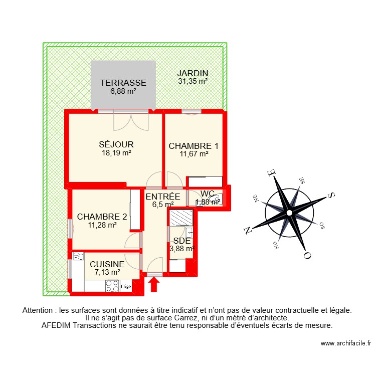 BI 26731. Plan de 15 pièces et 119 m2
