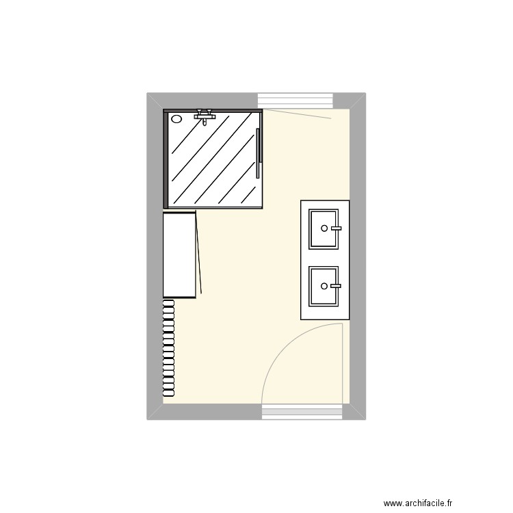 REKIEL projet. Plan de 1 pièce et 5 m2