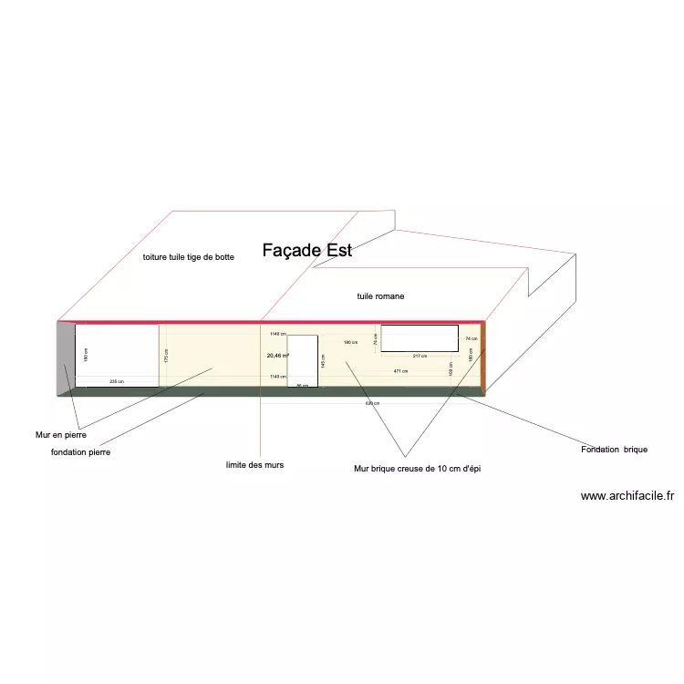 Fa&ccedil;ade Est. Plan de 