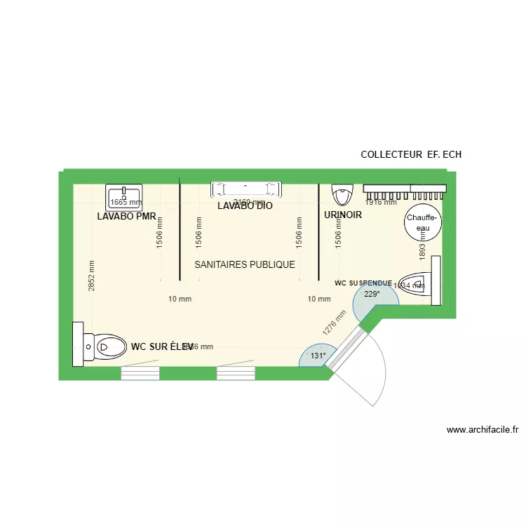 SANITAIRES 3. Plan de 