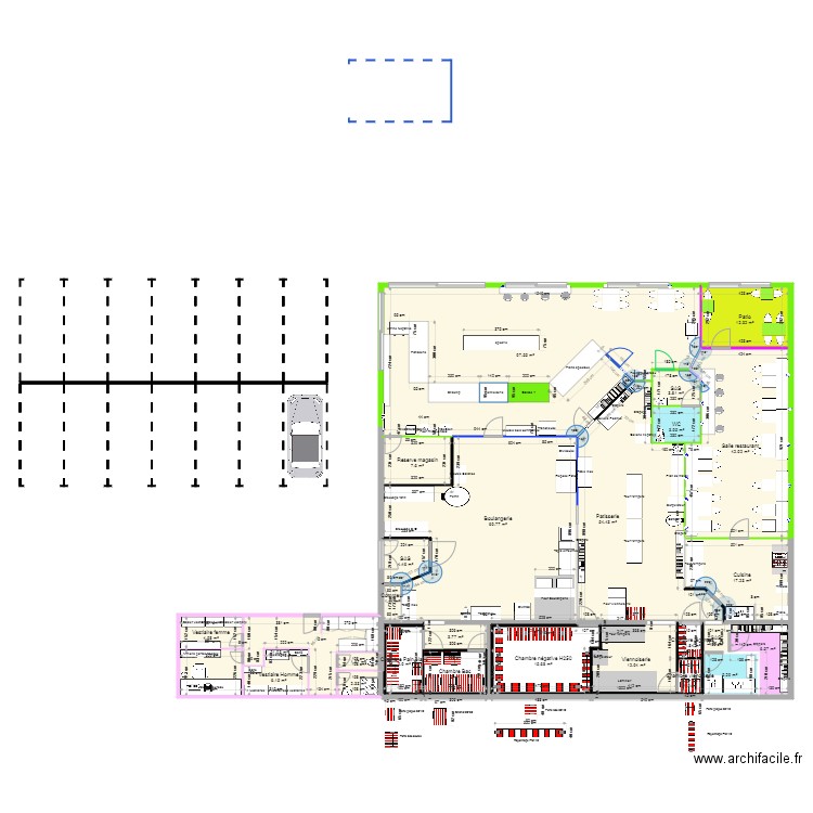 Projet Euromaster avec Vestiaires 2. Plan de 0 pièce et 0 m2