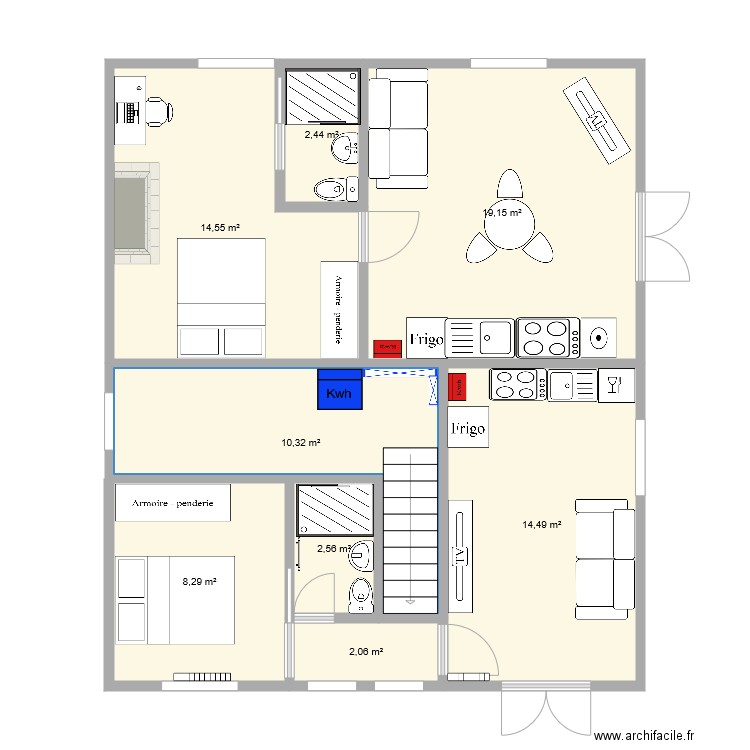 RDC. Plan de 0 pièce et 0 m2