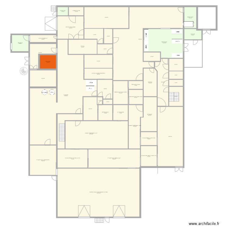 TDV2021v1PHASE 1 40 K€. Plan de 46 pièces et 882 m2