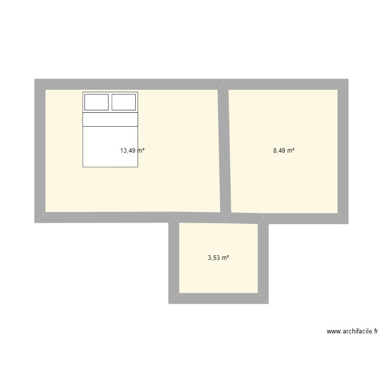 Emmy. Plan de 3 pièces et 26 m2