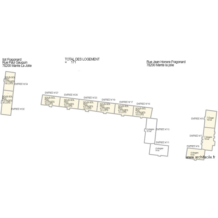 FRAGONARD EQUIL. Plan de 3 pièces et 2042 m2