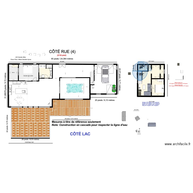 Chalet premier plancher + plein garage_option4. Plan de 6 pièces et 74 m2