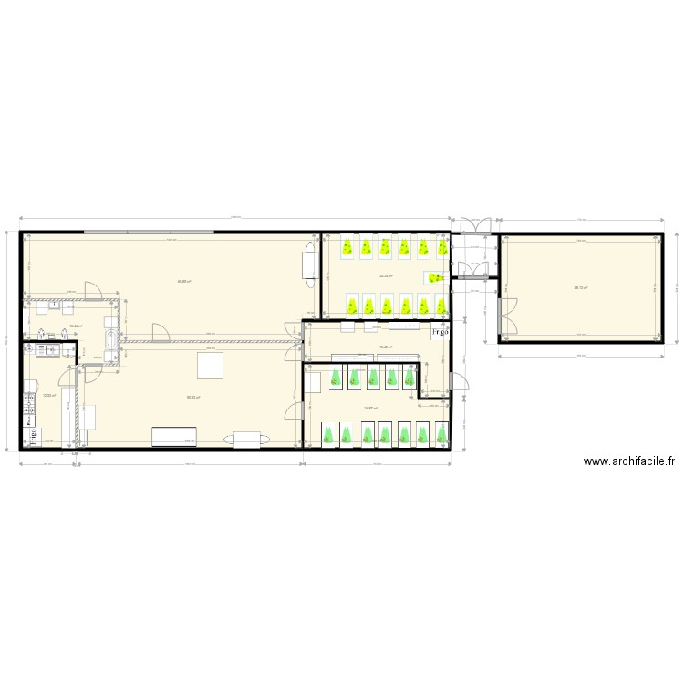 creche 7 avec bureau et mobilier. Plan de 0 pièce et 0 m2