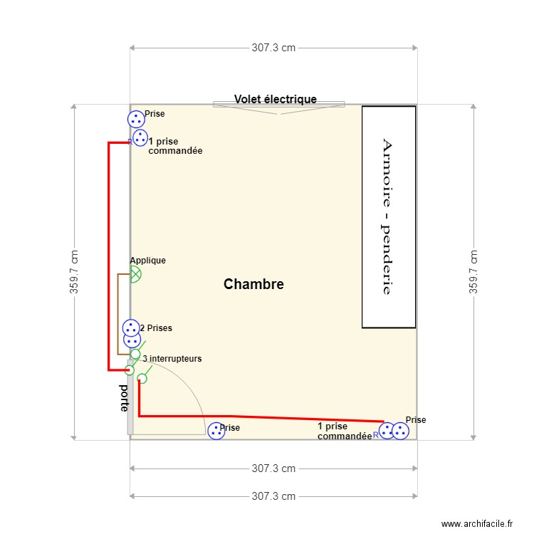 Chambre. Plan de 0 pièce et 0 m2