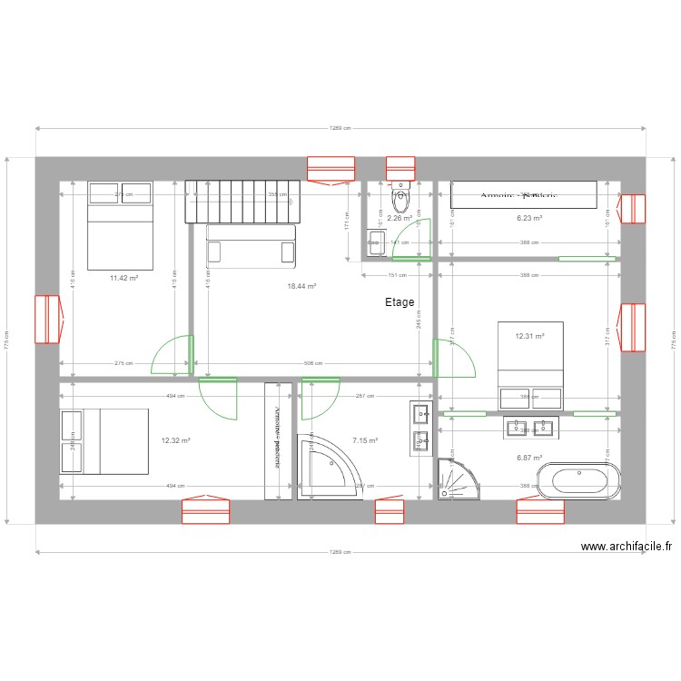 PLASSERAUD étage rev 1. Plan de 0 pièce et 0 m2