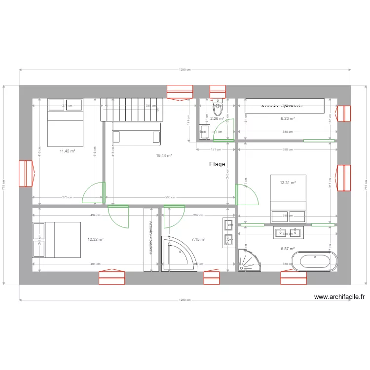 PLASSERAUD &eacute;tage rev 1. Plan de 