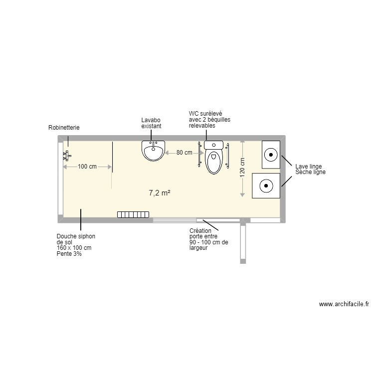 Secret SDB projet Siège. Plan de 0 pièce et 0 m2